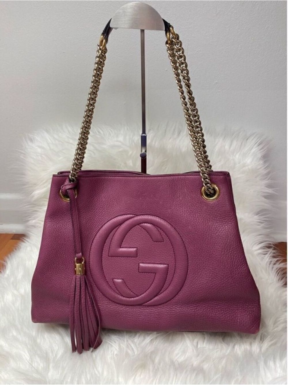 🛍️ Gucci Soho Pebbled Leather Medium Tote with Certificate of Authenticity